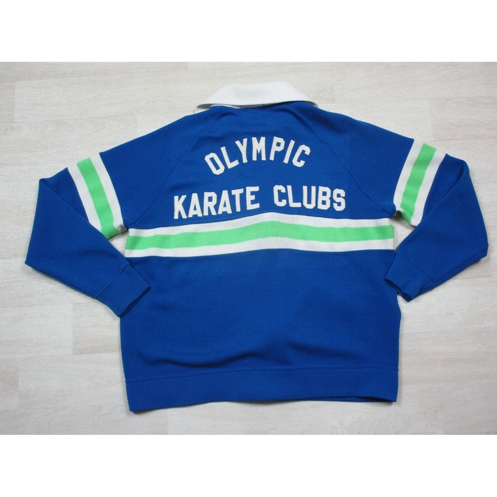 Vintage Riddell Olympic Karate Club Track Jacket 1970's Full Zip Men's (M) Blue